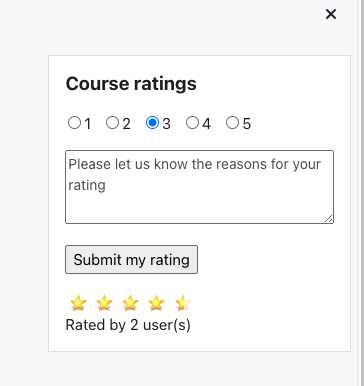 Course ratings 2 