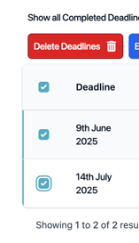 Delete deadline - bulk