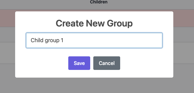 Naming child group