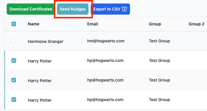nudge user - bulk